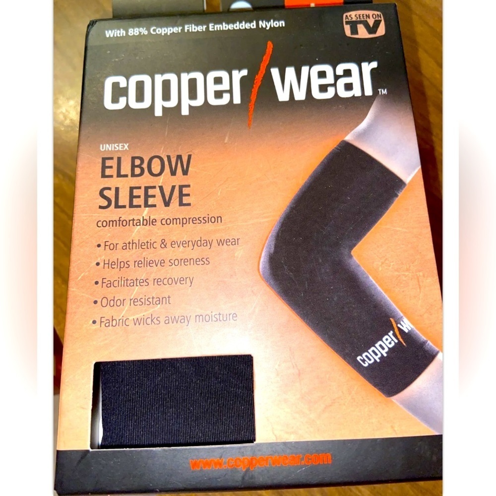 Copper Wear Unisex Elbow Sleeve Pack Lot of 2 Cooper Compression.
